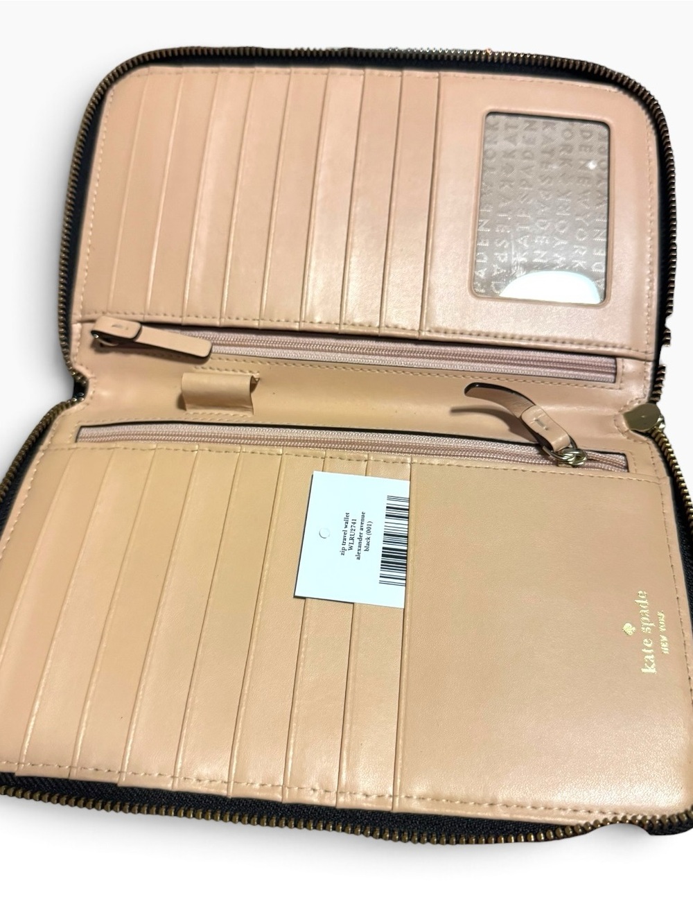 New Kate Spade Patent Ostrich Large Travel Wallet - Picture 4 of 6